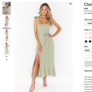 Show Me Your Mumu Claire Midi Dress ~ Moss Green Crisp~ Size Small